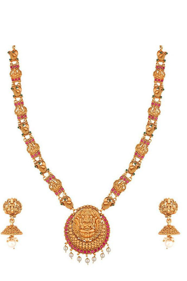 Women's Alloy Necklace In Gold And Pink