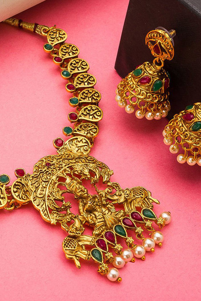 Shop Alloy Necklace For Women's Set in Gold At KarmaPlace