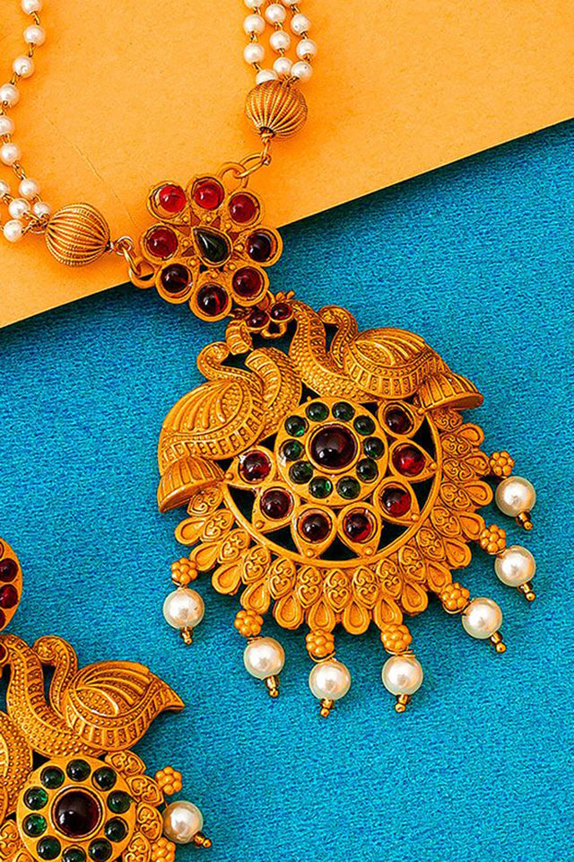 Shop Alloy Necklace For Women's Set in Gold At KarmaPlace