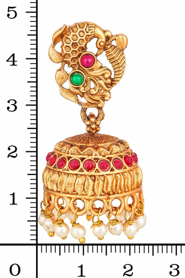 Traditional Gold Plated Temple Work Necklace