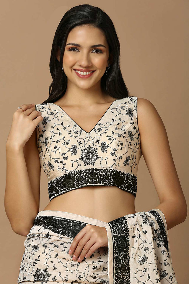 White Silk Sleeveless Padded Blouse