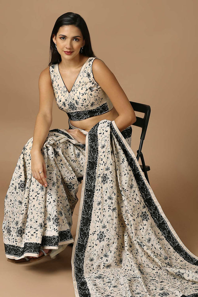 White Silk Sleeveless Padded Blouse