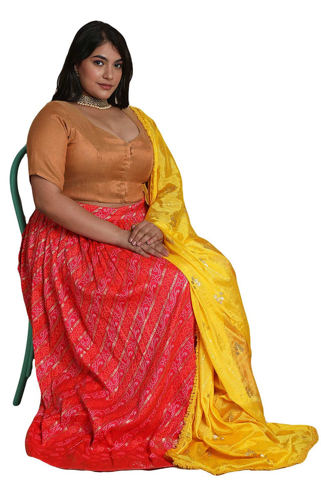 Buy Rose Gold Shimmer Readymade Saree Blouse Online - KARMAPLACE