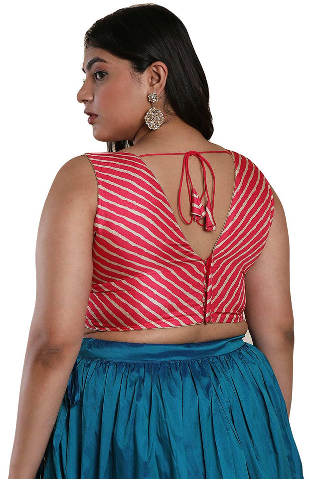 Buy Pink Silk Blend Readymade Saree Blouse Online - KARMAPLACE