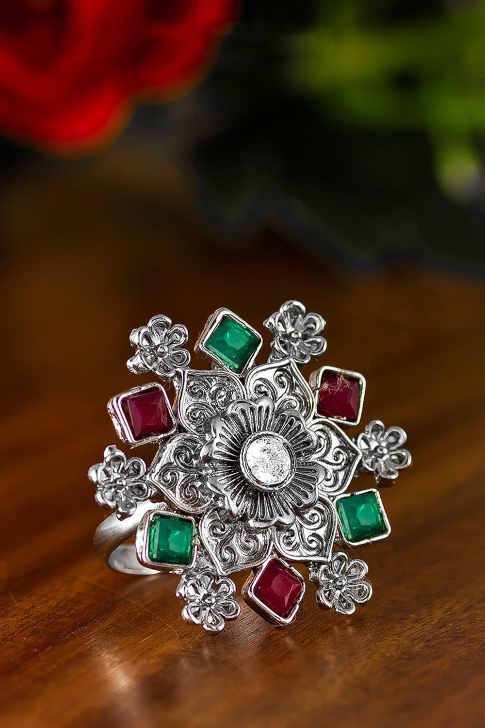 Buy Women's Oxidized Ring in Silver Online