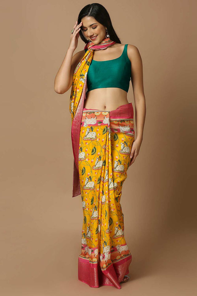 Green Silk Sleeveless Padded Blouse