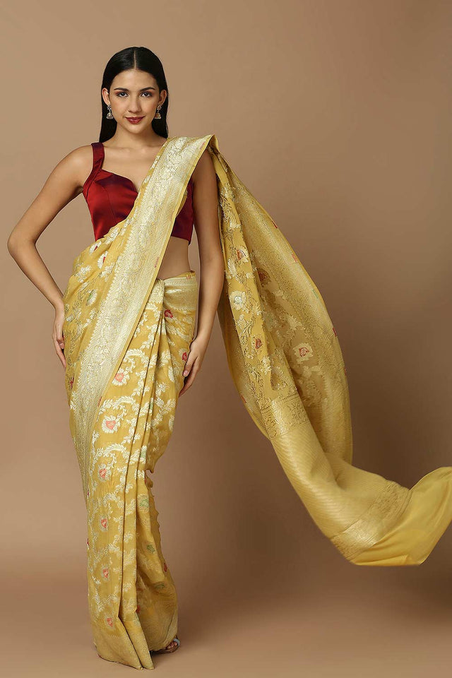 Red Silk Sleeveless Padded Blouse