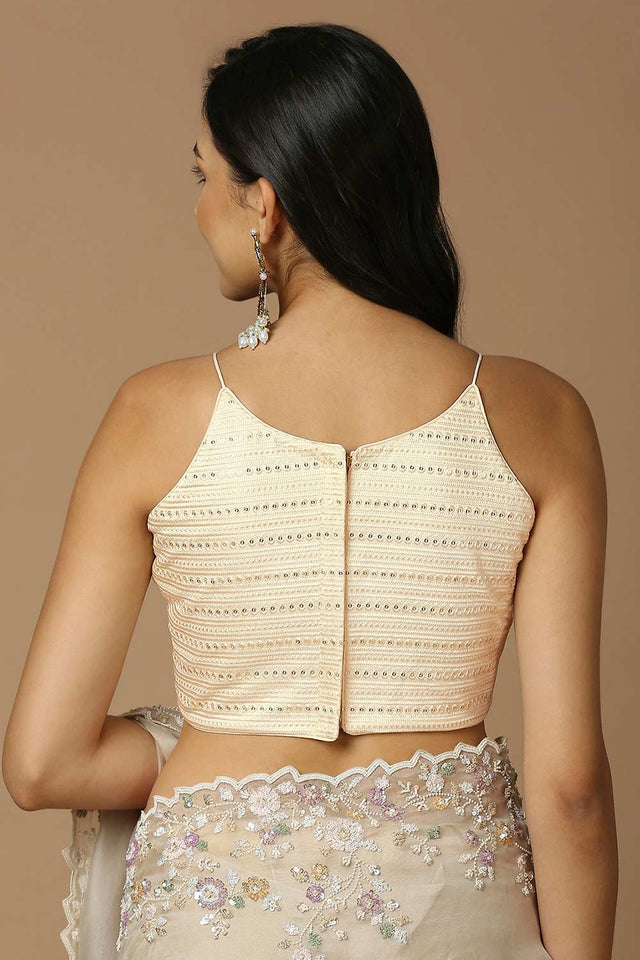 Gold Silk Sleeveless Padded Blouse