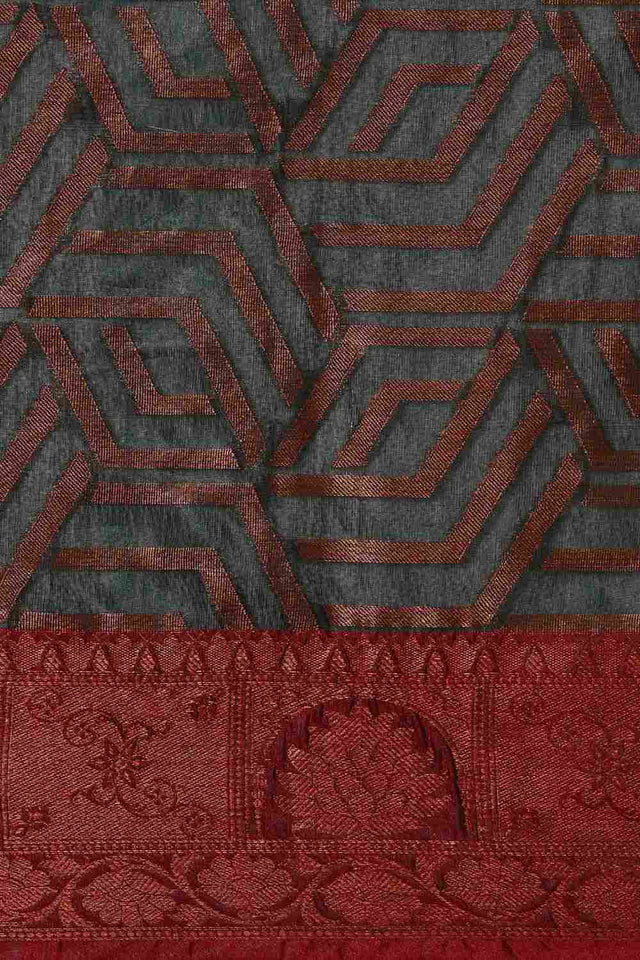 Green Art Silk Block Saree