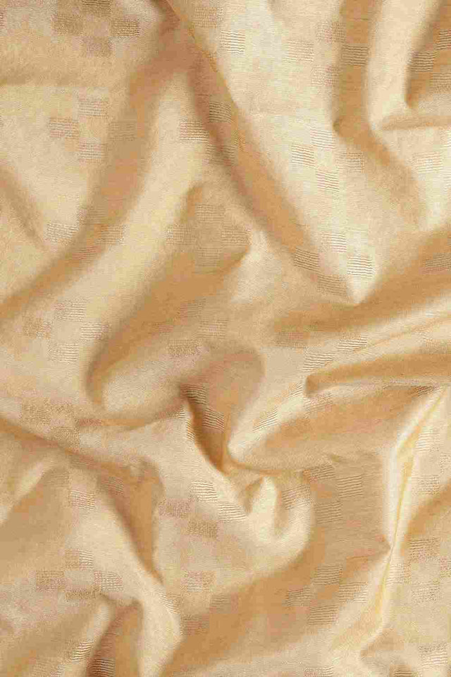 Beige Art Silk Block Saree