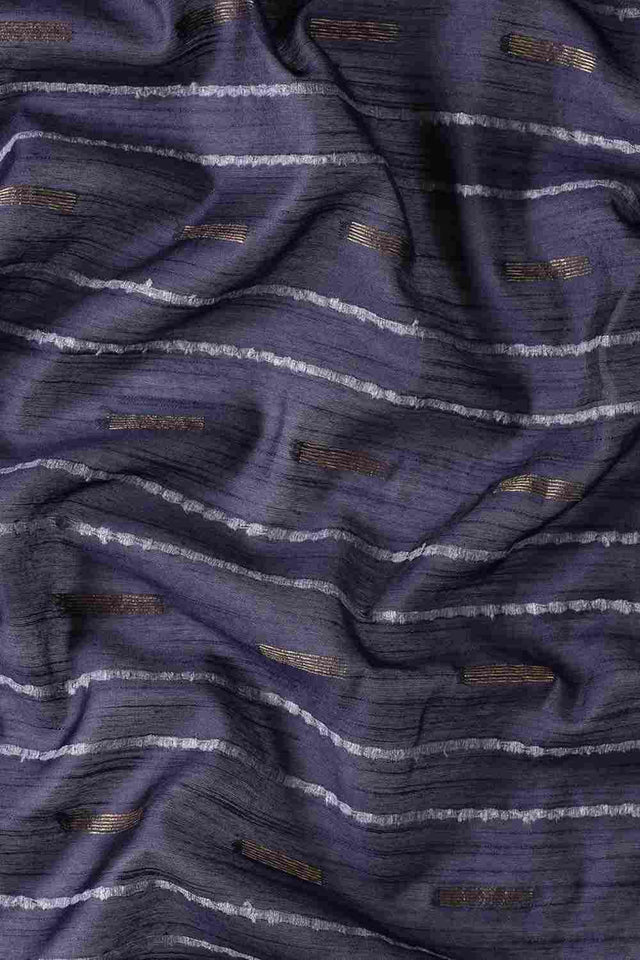 Blue Art Silk Block Saree