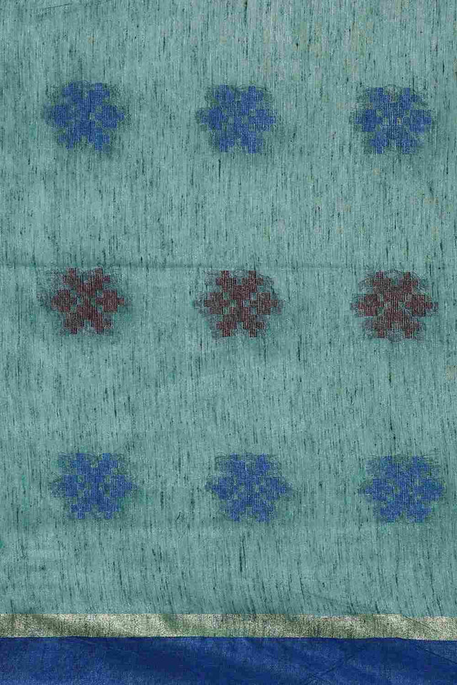 Green Art Silk Block Saree