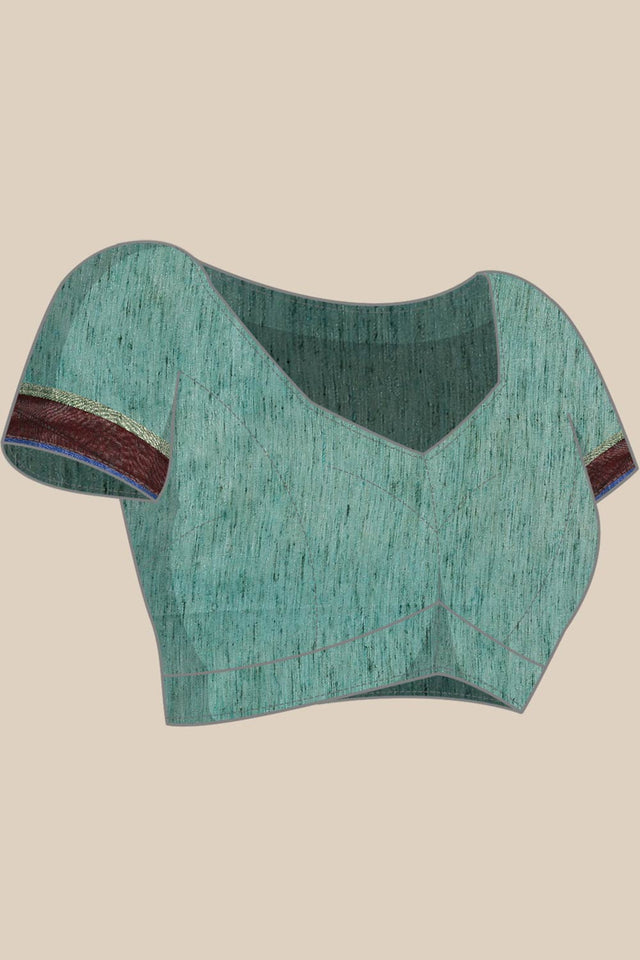 Green Art Silk Block Saree