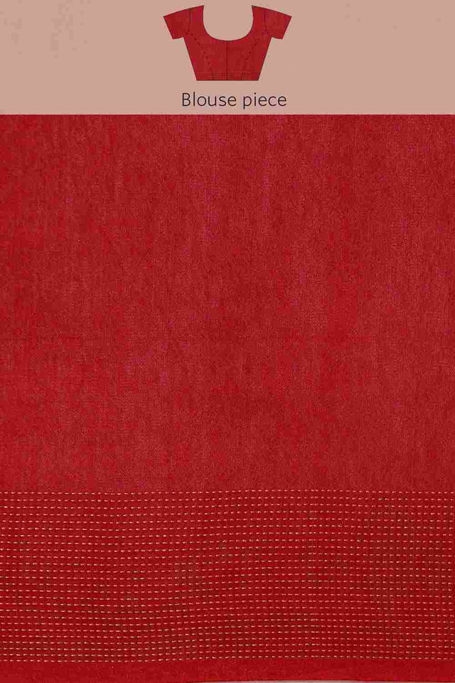 Maroon Art Silk Block Saree