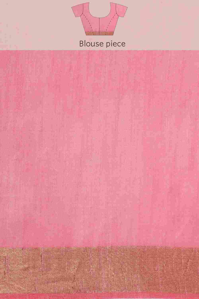 Pink Art Silk Block Saree