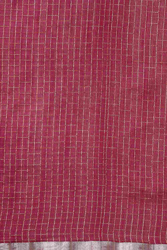 Purple Art Silk Block Saree