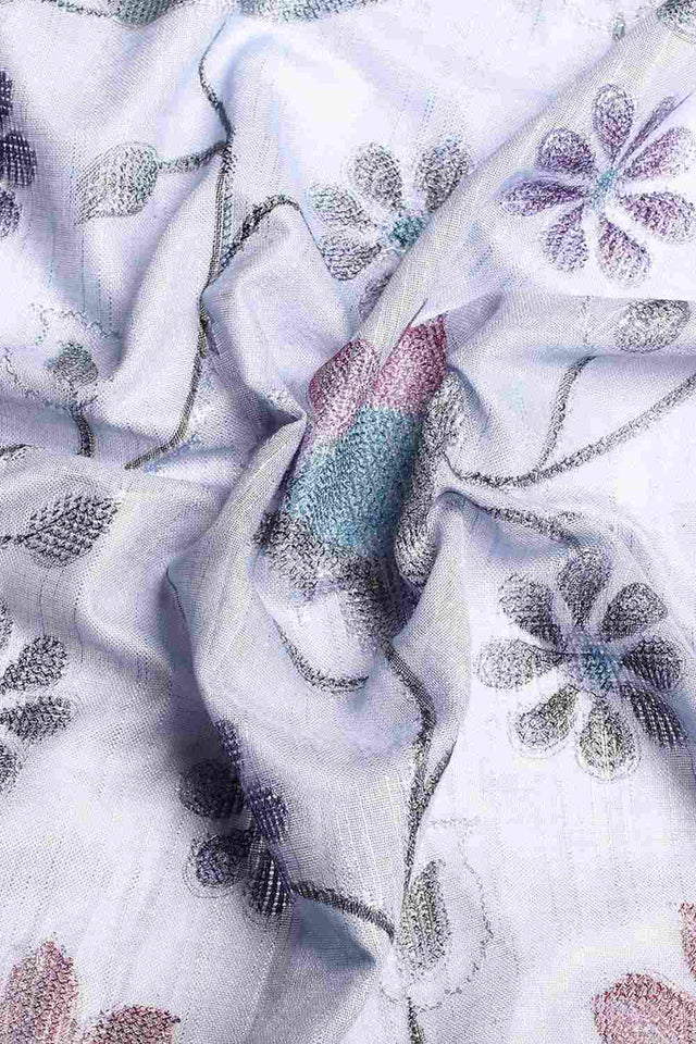 Blue Cotton Floral Saree