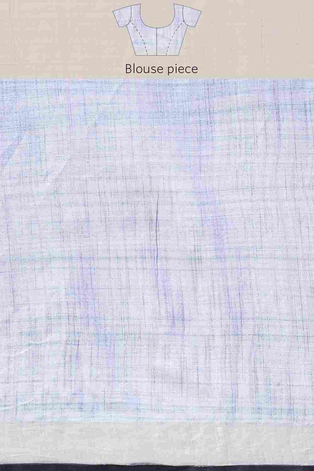 Blue Cotton Floral Saree