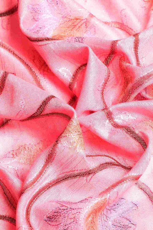 Pink Cotton Floral Saree