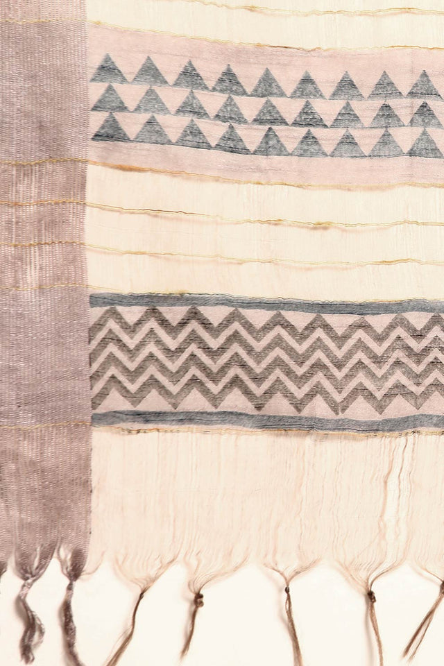 Grey Art Silk Embellished Saree