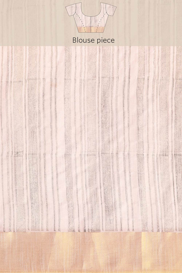 Grey Art Silk Block Saree