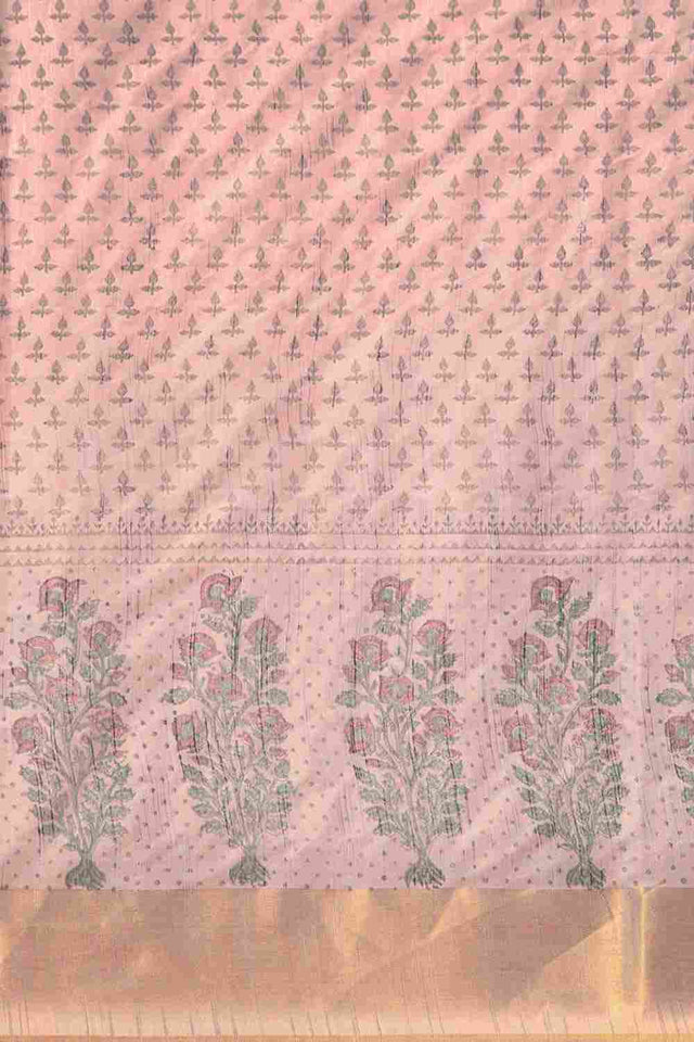 Grey Art Silk Block Saree