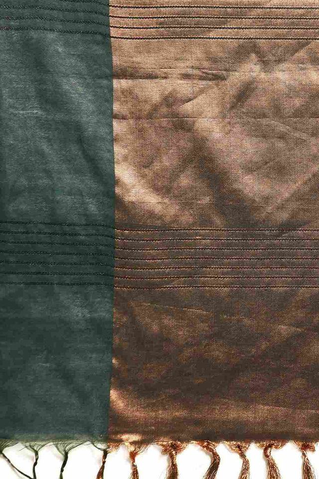 Green Art Silk Block Saree