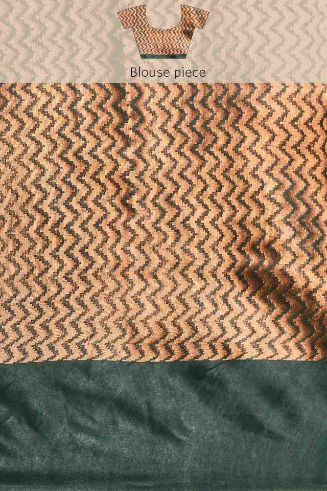 Green Art Silk Block Saree