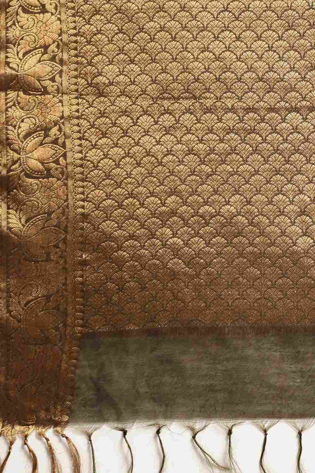 Olive Art Silk Indian Saree