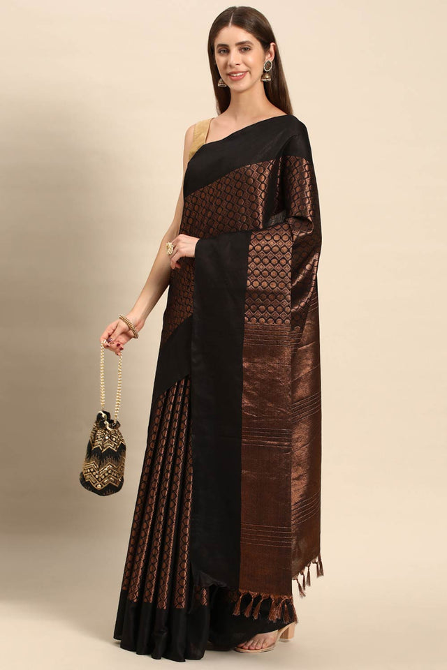 Black Art Silk Indian Saree