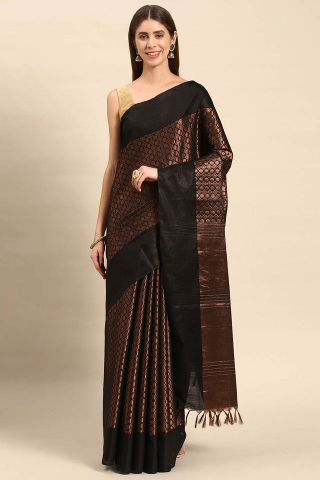Black Art Silk Indian Saree