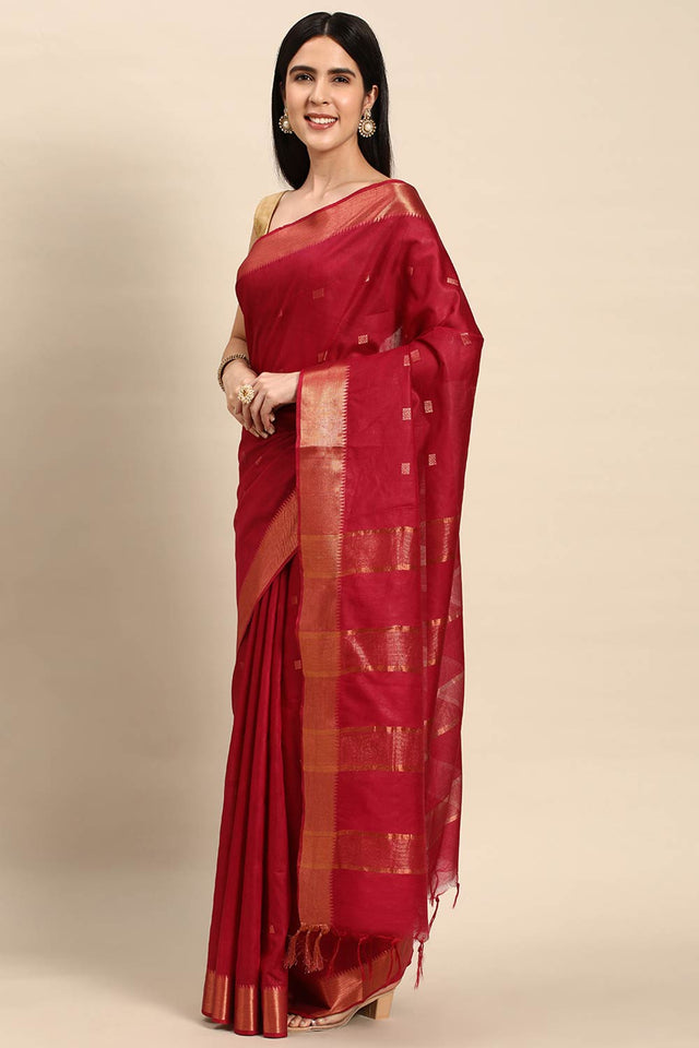 Maroon Art Silk Indian Saree