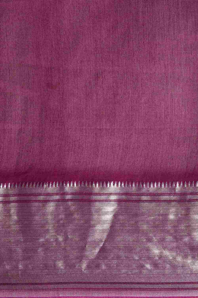 Purple Art Silk Block Saree