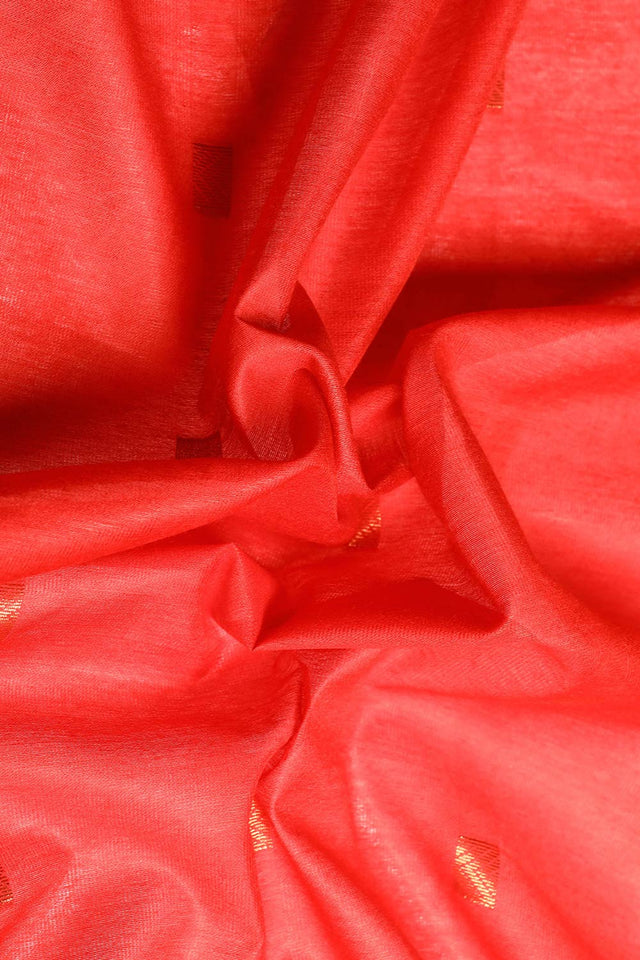 Red Art Silk Block Saree