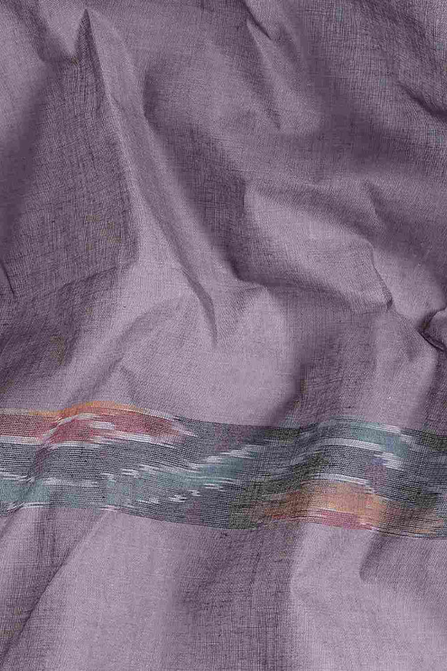 Grey Cotton Block Saree