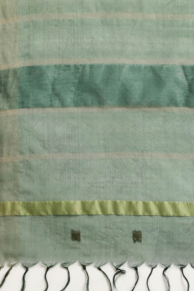 Green Organza Indian Saree