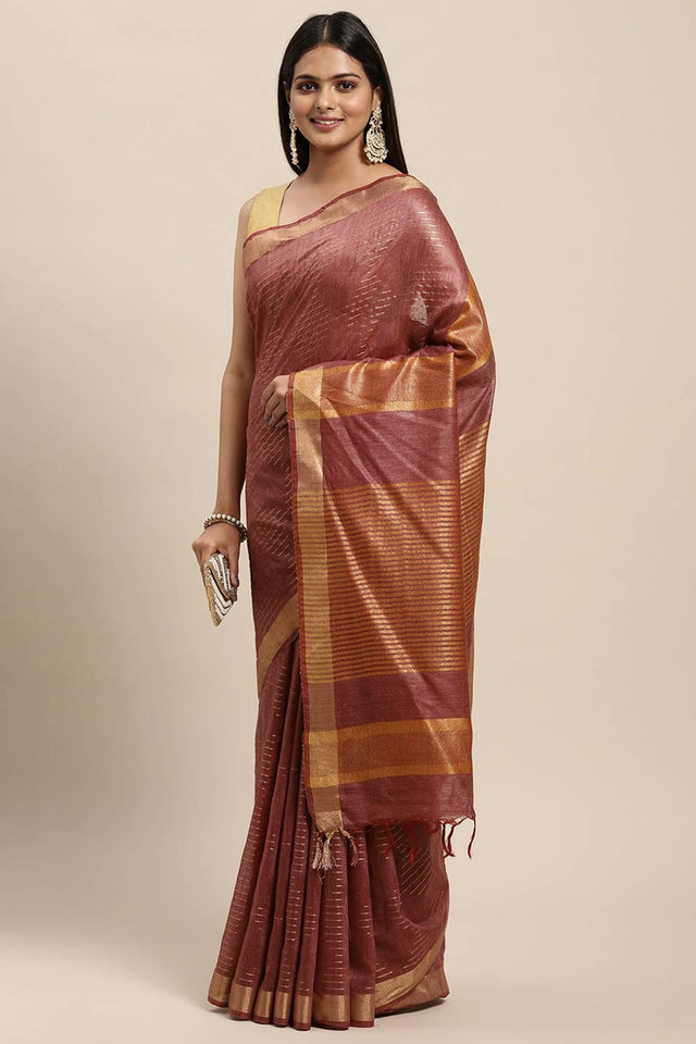 Maroon Art Silk Indian Saree