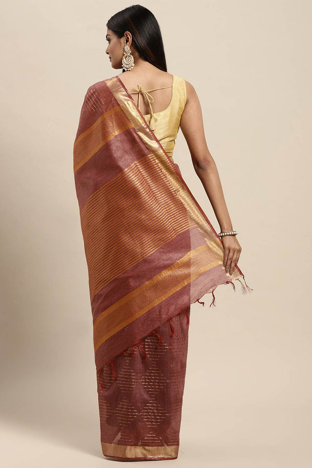 Maroon Art Silk Indian Saree