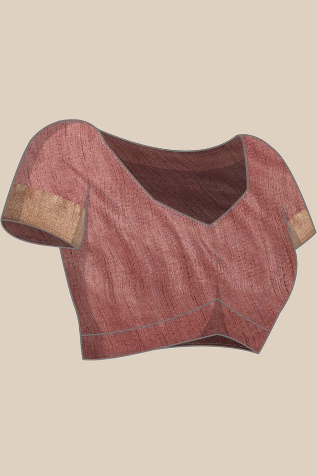 Silk Blend Stripe Saree In Maroon