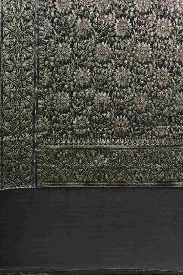 Blue Silk Blend Floral Saree