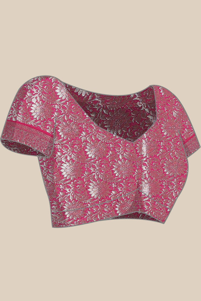 Blue Silk Blend Floral Saree