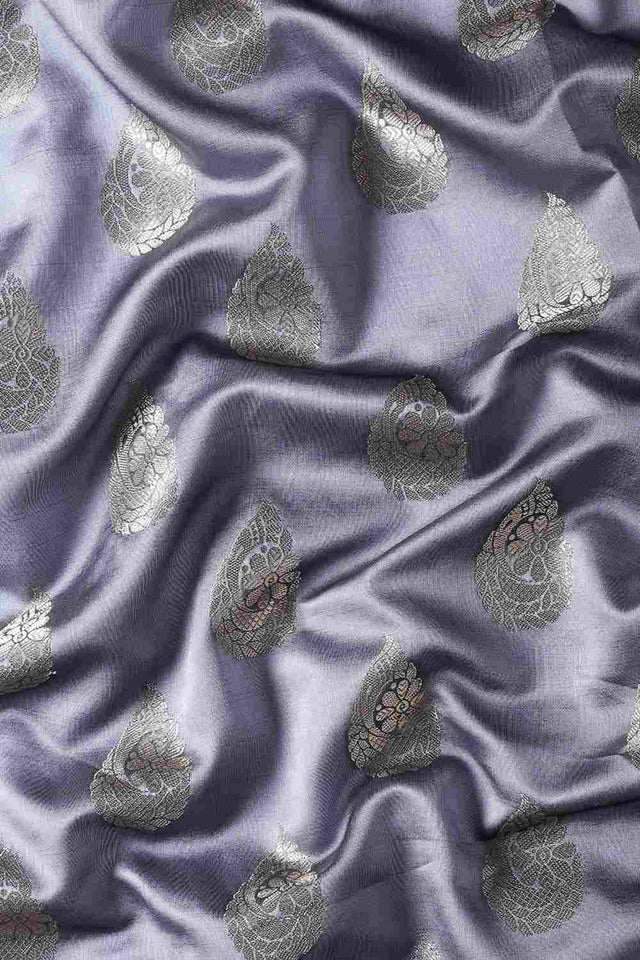 Grey Art Silk Block Saree