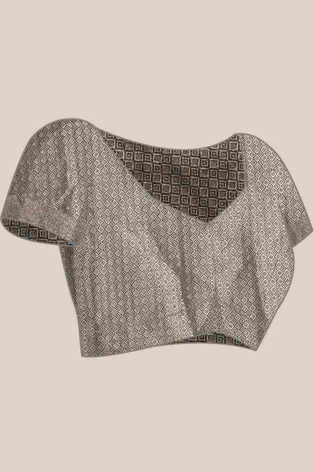 Green Silk Blend Self-Design Saree