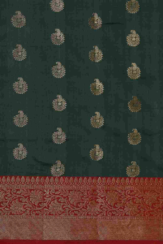 Green Art Silk Block Saree