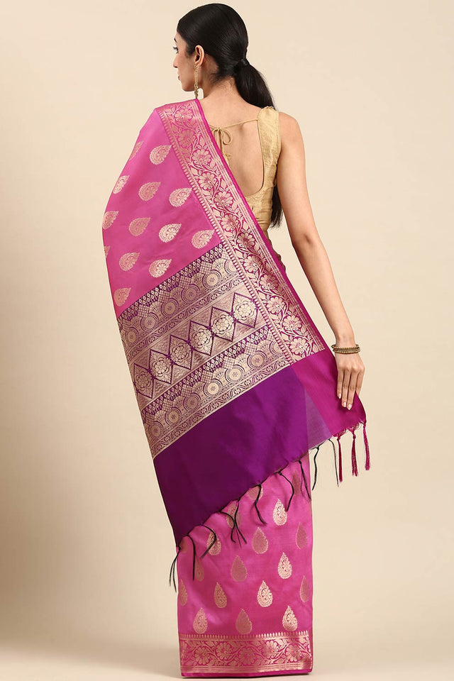 Pink Art Silk Indian Saree