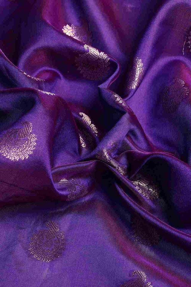 Purple Art Silk Block Saree