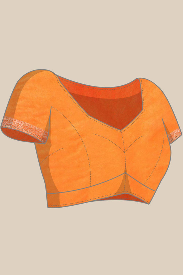 White Chiffon Block Saree