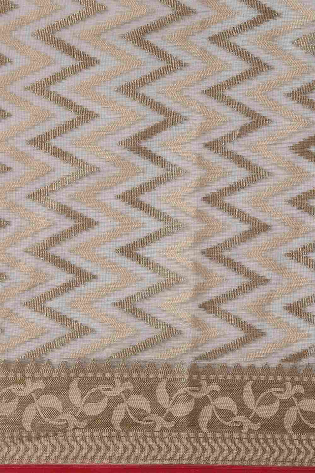 Grey Art Silk Block Saree