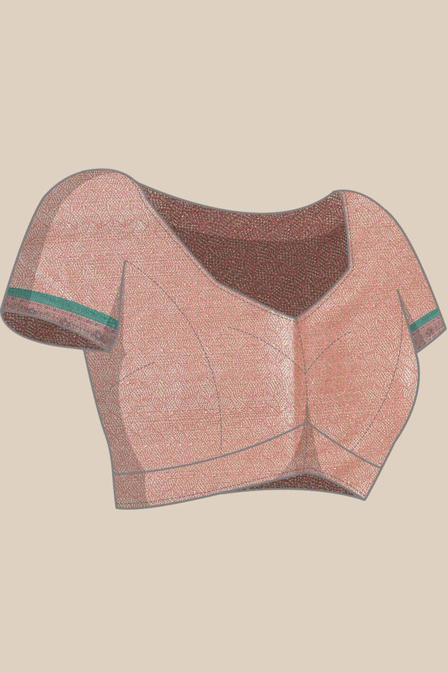 Peach Art Silk Block Saree