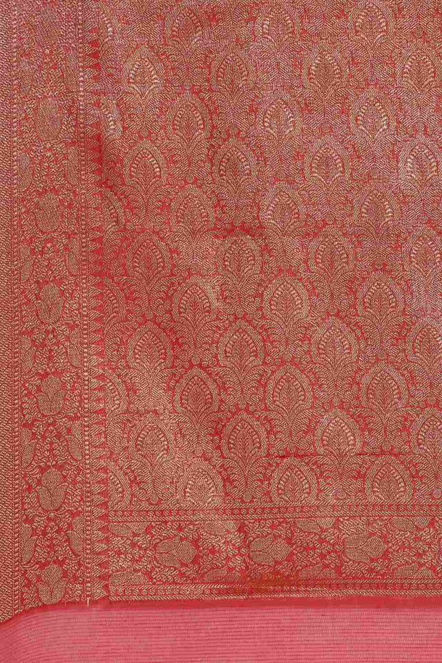 Red Art Silk Block Saree